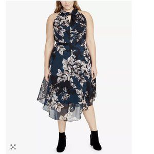 Rachel Roy - Side slit halter floral midi dress